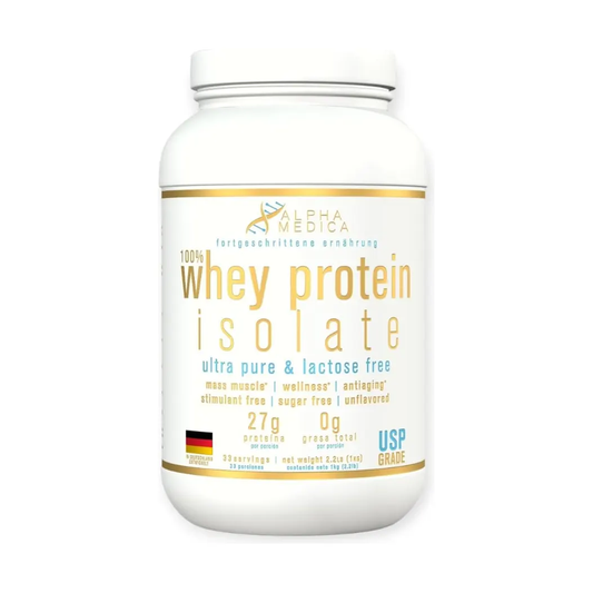Whey Protein 100% Isolate 1kg Sin Sabor - Alpha Medica Premium