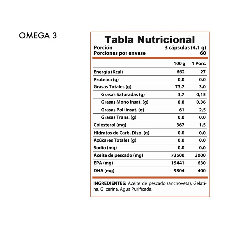 Omega 3 Fish Oil 180 Cápsulas - Winkler Nutrition