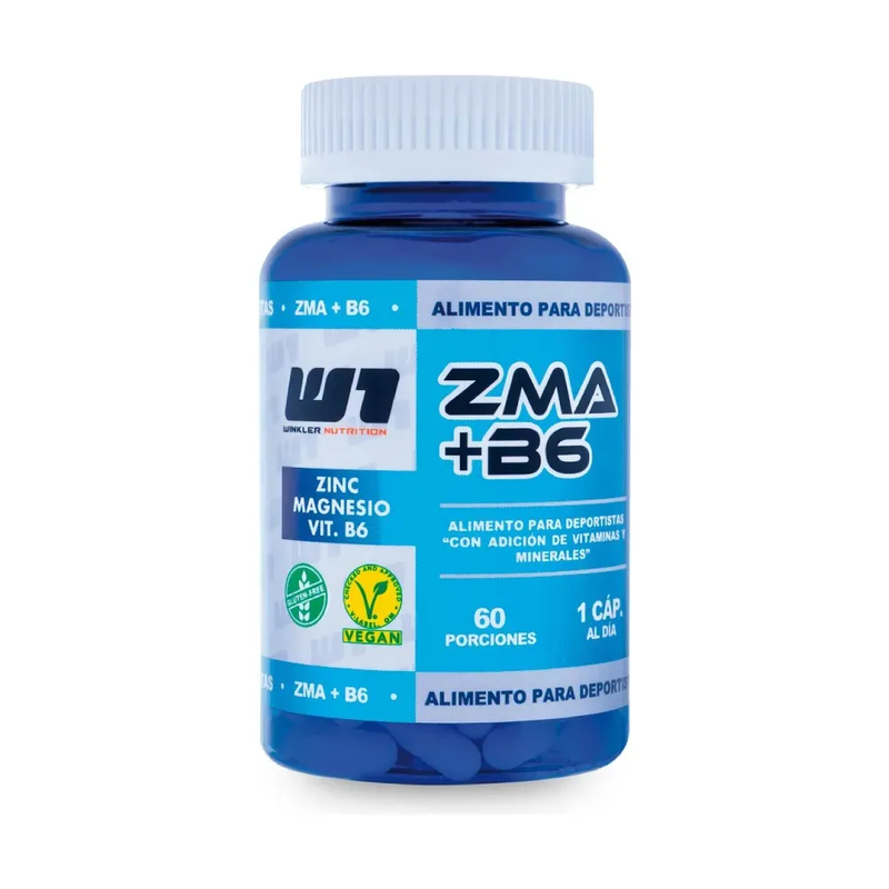 ZMA + B6 60 Cápsulas Veganas Winkler Nutrition Magnesio Zinc Suplemento Deportivo